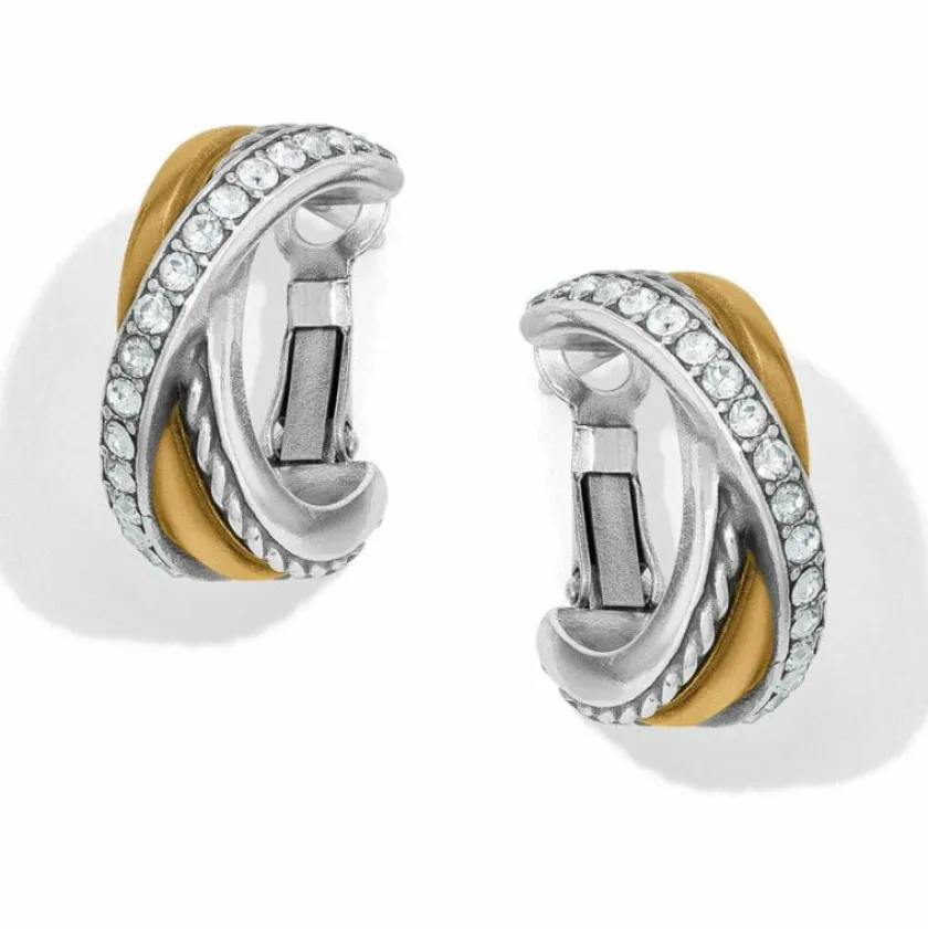 Brighton Neptune's Rings Post Hoop Earrings Silver-Gold Fashion