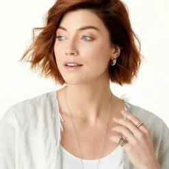 Brighton Neptune's Rings Post Hoop Earrings Silver-Gold Fashion
