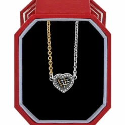 Brighton Neptune's Rings Woven Petite Heart Necklace Gift Box Hot