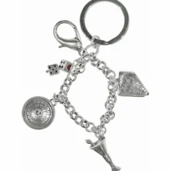 Brighton Nevada State Handbag Charm Key Fob Silver Clearance