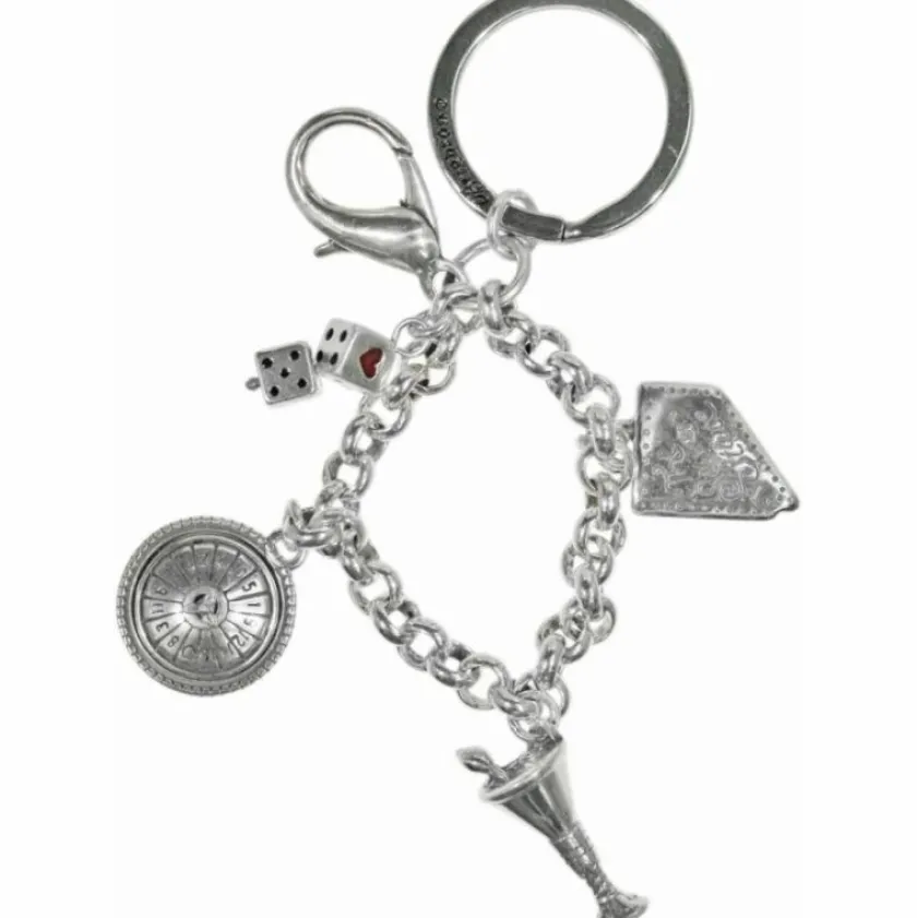 Brighton Nevada State Handbag Charm Key Fob Silver Clearance