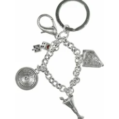 Brighton Nevada State Handbag Charm Key Fob Silver Clearance
