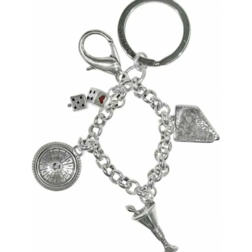 Brighton Nevada State Handbag Charm Key Fob Silver Clearance