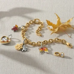 Brighton New Leaf Charm Silver-Gold Outlet