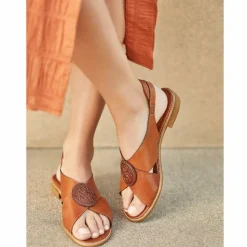 Brighton Nicole X Band Sling Sandals Cognac Discount