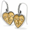 Brighton One Heart French Wire Earrings Silver-Gold Sale