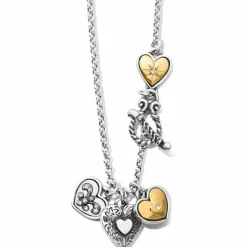 Brighton One Heart Short Necklace Silver-Gold Outlet