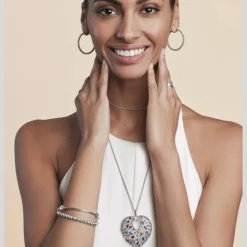 Brighton One Love Convertible Heart Necklace Silver-Jewel Discount
