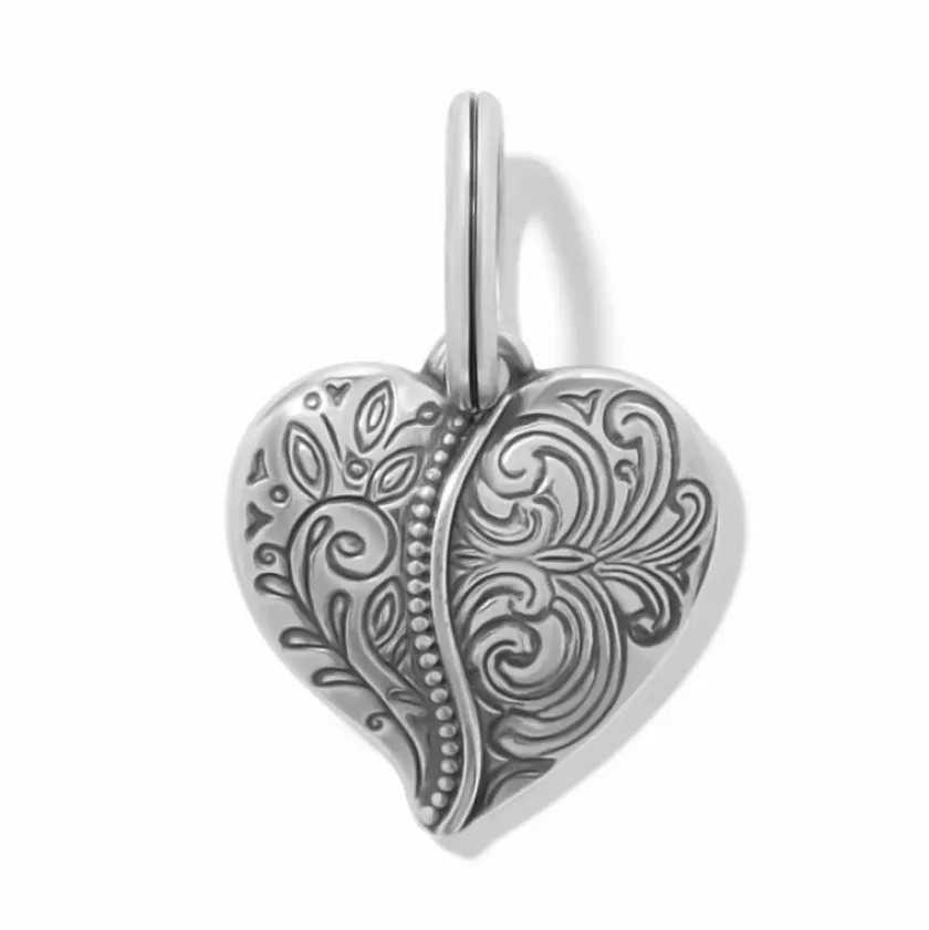 Brighton Ornate Heart Charm Silver Clearance