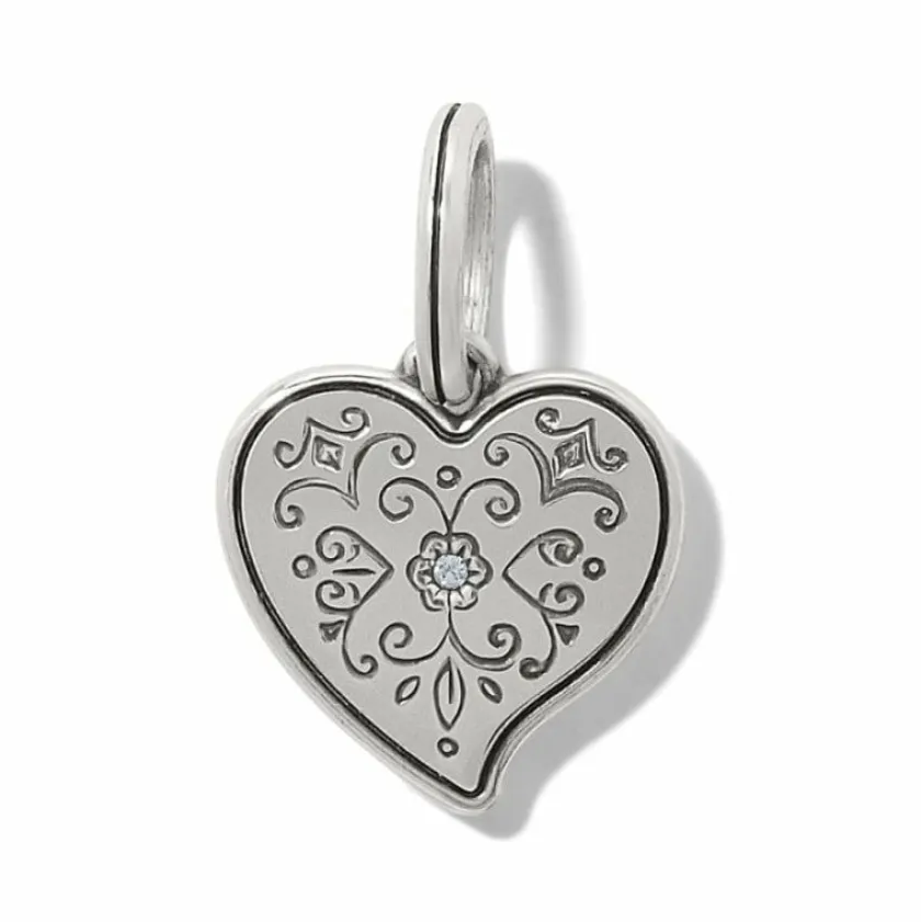 Brighton Ornate Heart Charm Silver Clearance