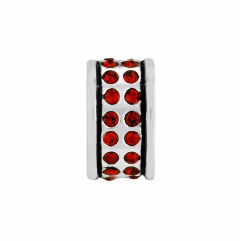 Brighton Oval Stone Spacer Silver-Red New