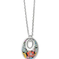 Brighton Painted Poppies Short Necklace Silver-Multi Hot