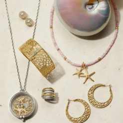 Brighton Paradise Cove Shaker Necklace Silver-Gold Clearance