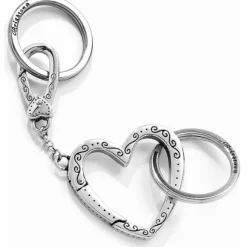 Brighton Patchwork Valet Key Fob Silver New
