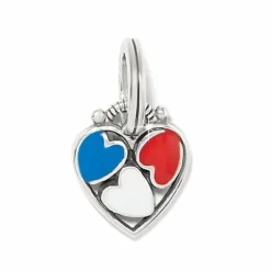 Brighton Patriotic Heart Charm Red-White-Blue Clearance