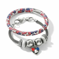 Brighton Patriotic Luv Woodstock Bracelet Red-White-Blue Online