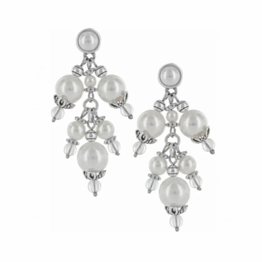 Brighton Pearl-icious Post Drop Earrings Silver-Pearl Discount
