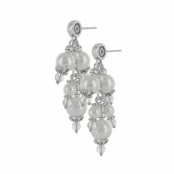 Brighton Pearl-icious Post Drop Earrings Silver-Pearl Discount