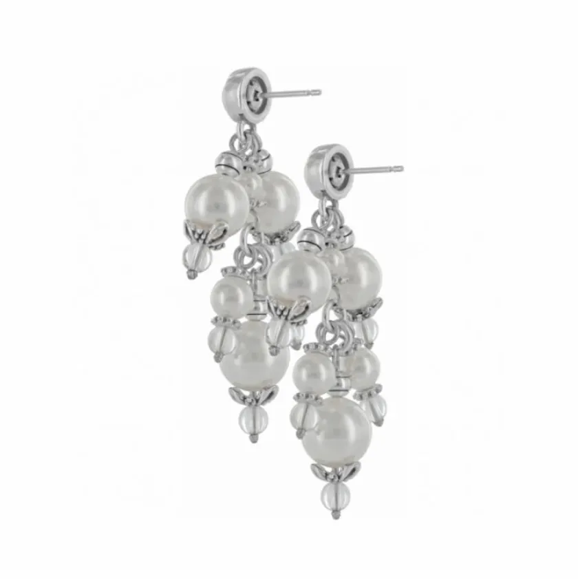 Brighton Pearl-icious Post Drop Earrings Silver-Pearl Discount