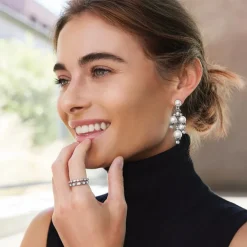 Brighton Pearl-icious Post Drop Earrings Silver-Pearl Discount