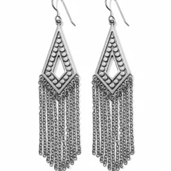 Brighton Pebble Disc Fringe French Wire Earrings Silver Clearance