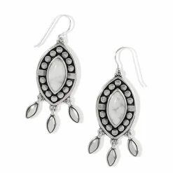 Brighton Pebble Dot Dream Howlite French Wire Earrings Silver-White Hot