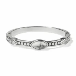 Brighton Pebble Dot Dream Howlite Hinged Bangle Silver-White Outlet