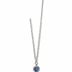Brighton Pebble Dot Hati Lapis Heart Necklace Silver-Blue Best