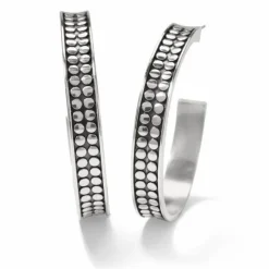 Brighton Pebble Dot Medium Hoops Silver Online