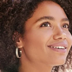 Brighton Pebble Dot Medium Hoops Silver Online