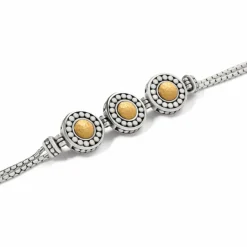Brighton Pebble Dot Onyx Cabochon Reversible Bracelet Black-Gold Hot