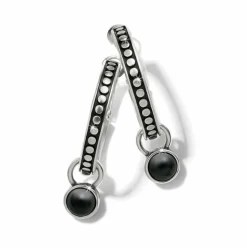 Brighton Pebble Dot Onyx Reversible Hoop Earrings Gold-Black Online