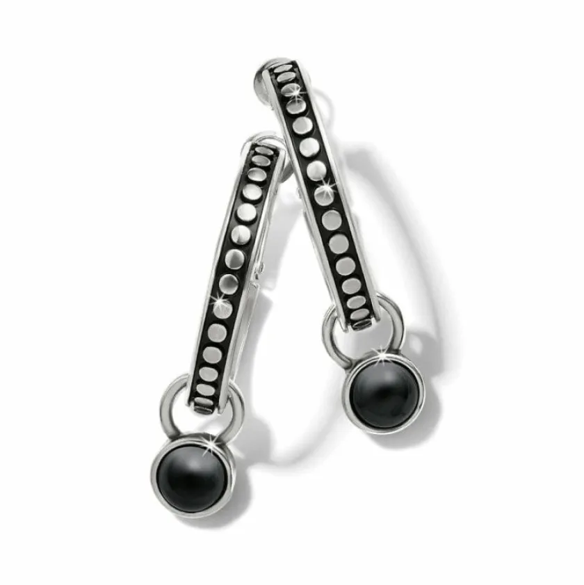 Brighton Pebble Dot Onyx Reversible Hoop Earrings Gold-Black Online