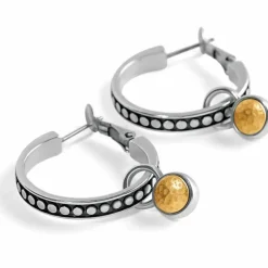 Brighton Pebble Dot Onyx Reversible Hoop Earrings Gold-Black Online