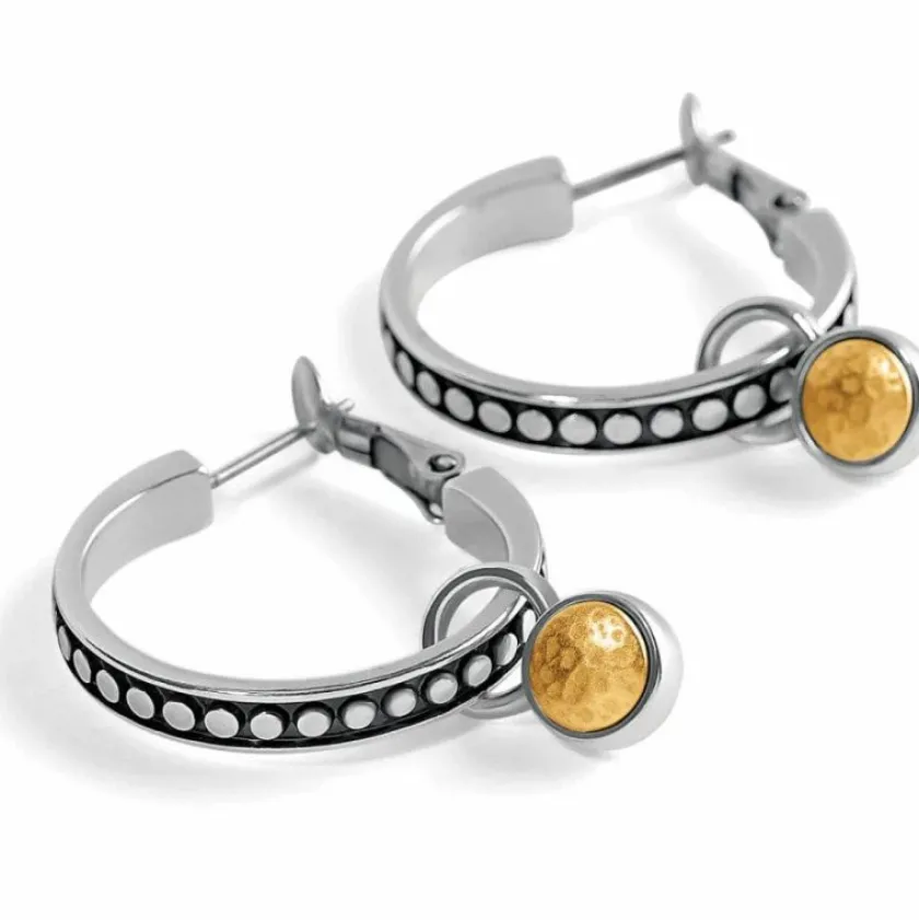 Brighton Pebble Dot Onyx Reversible Hoop Earrings Gold-Black Online