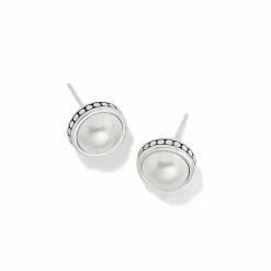 Brighton Pebble Dot Pearl Post Earrings Silver-Pearl Outlet