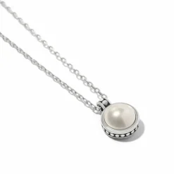 Brighton Pebble Dot Pearl Short Necklace Silver-Pearl Outlet