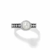 Brighton Pebble Dot Pearl Slim Band Ring Silver-Pearl Best