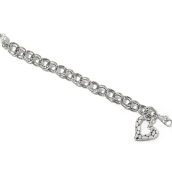 Brighton Pebble Heart Bracelet Silver Discount