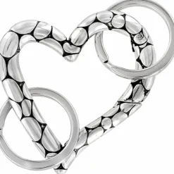 Brighton Pebble Heart Valet Key Fob Silver Discount