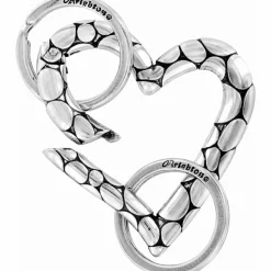 Brighton Pebble Heart Valet Key Fob Silver Discount