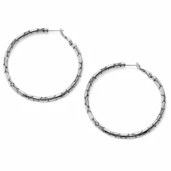 Brighton Pebble Large Hoop Earrings Silver Sale