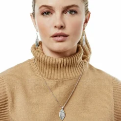 Brighton Pebble Leaf Short Necklace Silver Sale