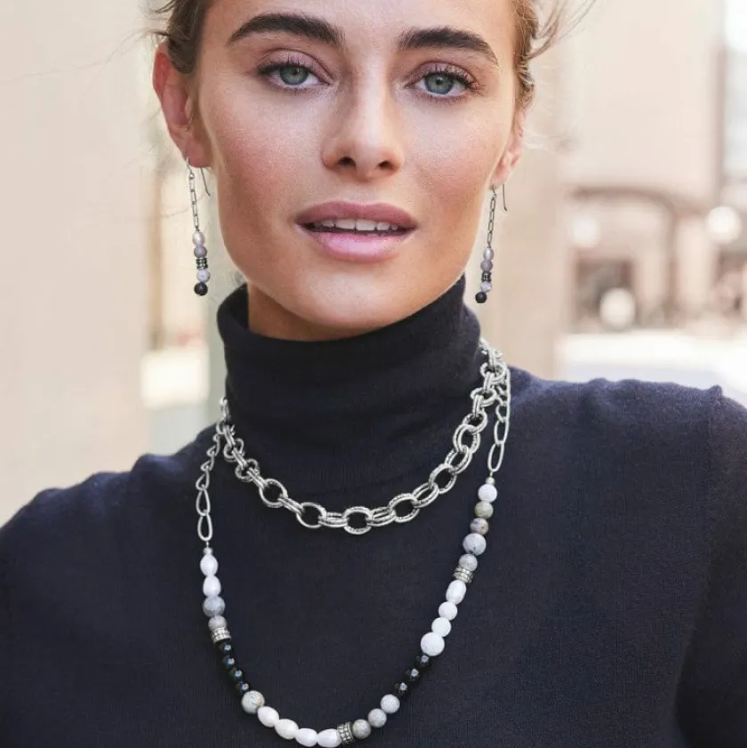 Brighton Pebble Luna Necklace Silver Sale