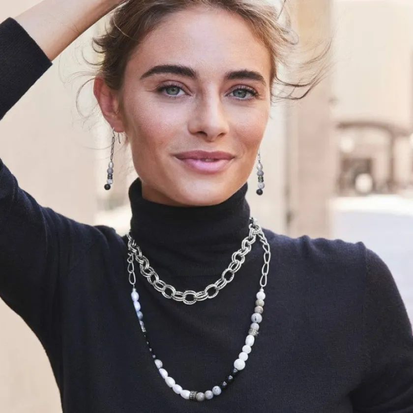Brighton Pebble Luna Necklace Silver Sale