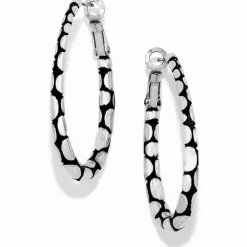 Brighton Pebble Oval Hoop Earrings Silver Sale