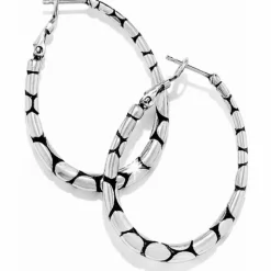 Brighton Pebble Oval Hoop Earrings Silver Sale