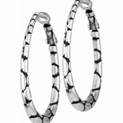 Brighton Pebble Oval Hoop Earrings Silver Sale