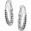 Brighton Pebble Pave Hoop Earrings Silver Sale