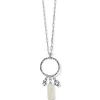 Brighton Pebble Pearl Charm Ring Necklace Silver-Pearl Fashion